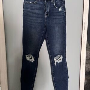 American Eagle Outfitters Blue Skinny Jeans Distressed